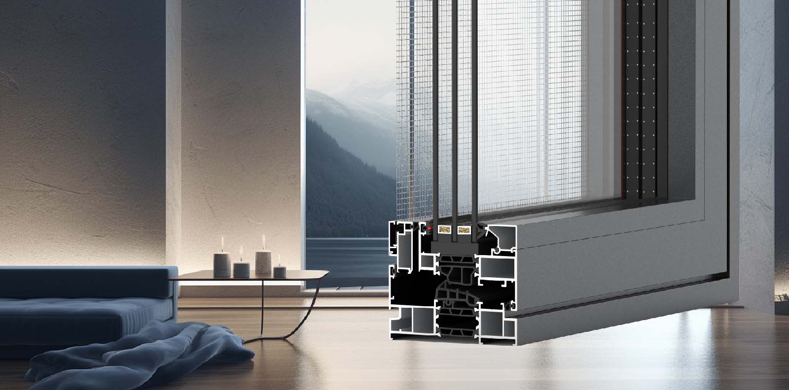 AT107內開窗紗一體框扇齊平（阿魯曼系列）